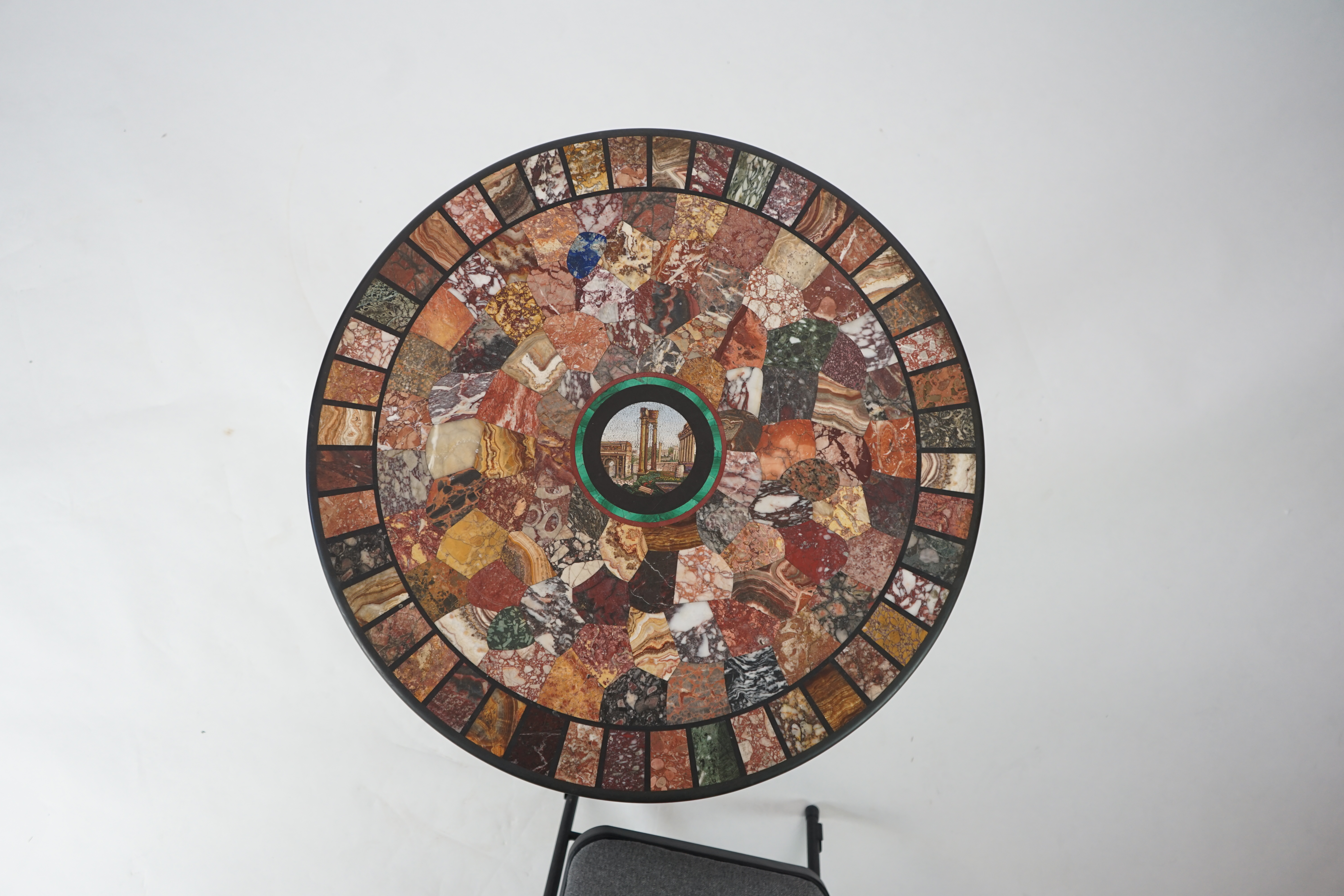 A 19th century Italian micro mosaic and specimen marble topped centre table